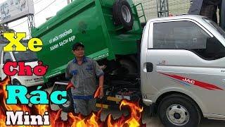 Xe chở rác thải - Xe tải Jac chở rác 3.5 khối, xe chở rác màu xanh lá cây | Tèo xe tải