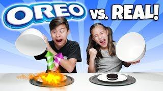 OREO VS REAL FOOD CHALLENGE - Switch Up!!! 14 Flavors of Cookies or Real?