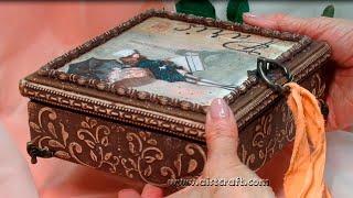 Decoupage Vintage Box DIY crafts ideas serviettentechnik