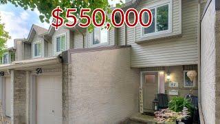 Living In Kitchener Waterloo | Touring a $550,000 Townhouse With a BACKYARD PARK WALKOUT