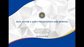 Data Center Audit Presentation and Briefing