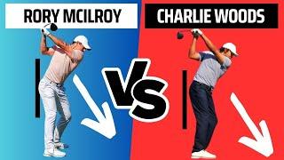 Charlie Woods Vs Rory McIlroy Swing Analysis PNC Championship Slow Motion