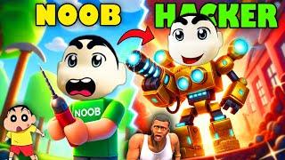 NOOB vs PRO vs HACKER in DRILL DIGGING SIMULATOR with SHINCHAN and CHOP Part 3