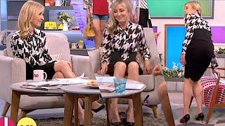 Fiona Phillips | Black and White Blouse + Amazing Legs!