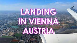 Landing in Vienna (VIE) Austria with Austrian Airlines OS464 - City Views and Remote Stand A320