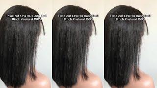 lovebeautywig | 8inch Pixie Cut 13×4 HD Lace Bang BoB Human Hair 150% Density