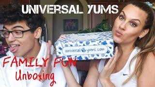 Universal Yums unboxing! Family fun with mommy in stilettos!