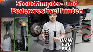 BMW F30 F31 Stoßdämpfer und Feder erneuern - BMW 3er 4er Stoßdämpfer Hinterachse wechseln Federbruch