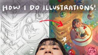 Step by step how I draw / do illustrations :-) 