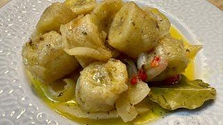 Puerto Rican Guineos en Escabeche | Marinated Green Banana Salad