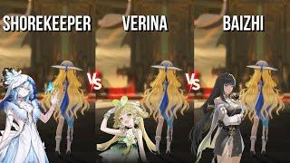 Is Phoebe Good without Shorekeeper?? Phoebe with S0 Verina vs S6 Baizhi vs S0 Shorekeeper Showcase!!