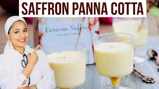 How to Make Saffron Panna Cotta | 4 Ingredient Dessert Recipe | Super Easy & Tasty