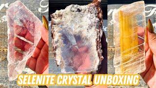 Rare Selenite Unboxing | Crystals Available for Purchase Now!