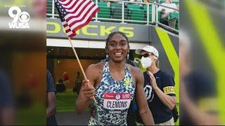 Waldorf native Christina Clemons places in Olympic trials wearing Doritos bag earrings