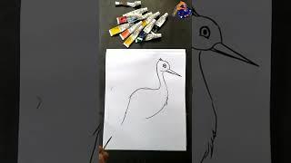 How to drawing a Egret Bird|very easy line drawing|Egret Bird drawing #shorts