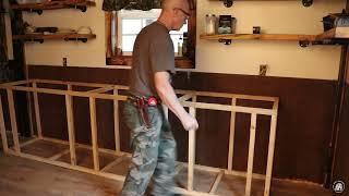 DIY KITCHEN CABINET FRAMING | TIMBER FRAME CABIN | OFF GRID HOMESTEAD