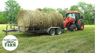 Hauling Hay The Small Farm Way (Round Bales)