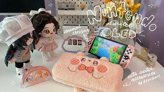 unboxing  cute & aesthetic nintendo switch oled accessories ft. GeekShare (+ animal crossing!) 