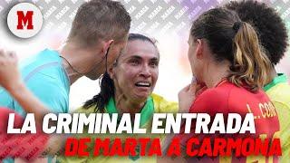 Marta es expulsada por una tremenda falta sobre Olga Carmona I MARCA