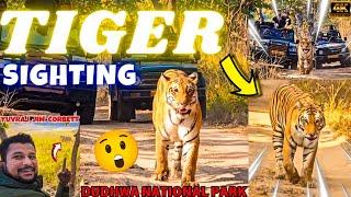 TIGRESS SAMNE SE AA GYE  BEST TIGER SIGHTING IN DUDHWA NATIONAL PARK SAFARI || EPISODE 3 ||