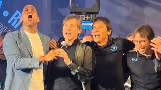 CONTE e ORIALI scatenati!  Show alla presentazione del Napoli a Dimaro!