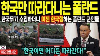 한국무기 수입 후 이젠 한국만 따라다니는 폴란드 결국 한국까지 와서 전세계 충격..(해외감동사연(