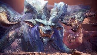 Monster Hunter: World - Lunastra intro - Teostra & Lunastra fend off Nergigante