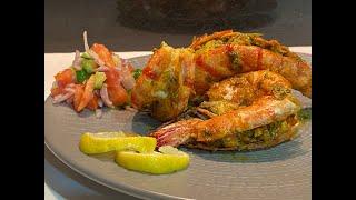 Tiger prawns recipe | tiger prawns masala fry | tiger prawns tawa fry | tiger prawns garlic butter