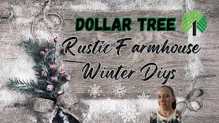 EASY DOLLAR TREE WINTER DIYS/ RUSTIC FARMHOUSE WINTER DECOR/ FARMHOUSE WINTER DIYS/