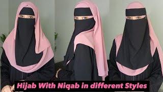 Hijab With Niqab In Different Styles | How To Wear Saudi Niqab And Hijab