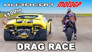 1100hp Lambo Huracan v Red Bull MotoGP Bike: DRAG RACE