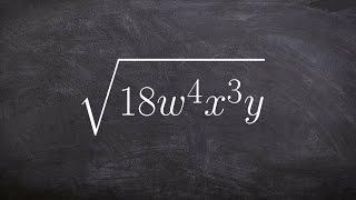 Simplify the square root of a number with multiple variables