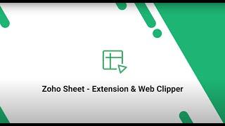 Zoho Sheet browser extension and web clipper