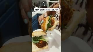 Aldi crab cake sandwich! #cooking #hungry #ytshorts #food #shorts #foodie #summer #yummy #yum #crab