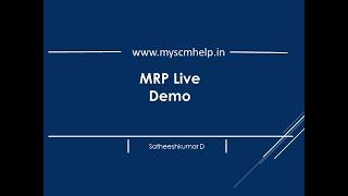  SAP S4 Hana: MRP Live - Demo