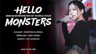 YG announces BABYMONSTER's first world tour schedule titled "HELLO MONSTERS"