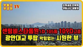센텀비스타동원1차 105동 6호 109D 고층, 완벽한 광안대교 투탑 조망, 센텀비스타동원 1차 2차 부산 더샵센텀포레 부동산 우경원
