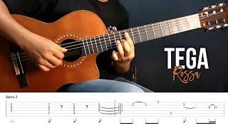 Tega - Rossa | Fingerstyle Guitar & Tab (Slow Version)