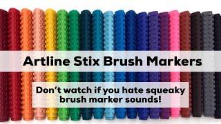 Artline Stix brush marker review | hand lettering the alphabet in real time