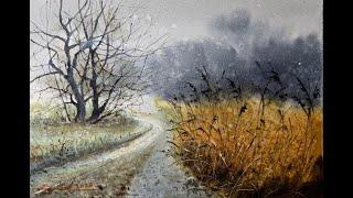 How to Paint Misty Landscape with Watercolour