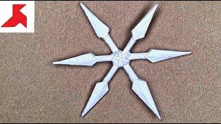 DIY ️ - How to make a 6 pointed BIG STAR shuriken from A4 paper