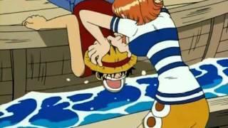 Nami drownig Luffy