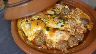 Tajine Kefta aux œufs طاجين بالكفتة و البيض و مطيشة من اسهل و الذ ما يكون