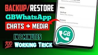 How To Backup/Restore GBWhatsApp Old Deleted Data In 2024 | GBWhatsApp Data Backup Method 2024