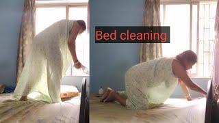 Bed cleaning vlog/Indian Housewife Daily Cleaning house work@Pakhivlog7