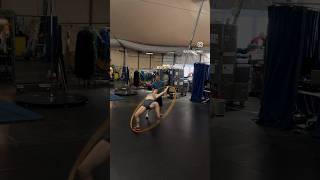 Learning back coinspins on Cyr Wheel as a Cirque du Soleil  Circus Artist