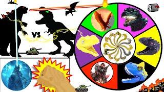 GODZILLA vs DINOSAURS  Spinning Wheel Slime Game w/ Destroyah, LEGO DINOS + Godzilla Figures