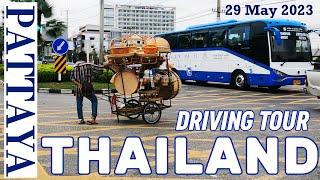 Driving tour: Jomtien, Walking street, Beach Road trip Pattaya Thailand  Deephouse music 4K
