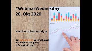 Die ökonomische Nachhaltigkeit der Hidden Champions auf dem Prüfstand | WebinarWednesday