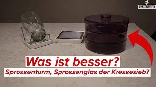 Was ist besser? Sprossenturm, Sprossenglas oder Kressesieb?